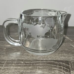 Clear Glass World Map Pitcher